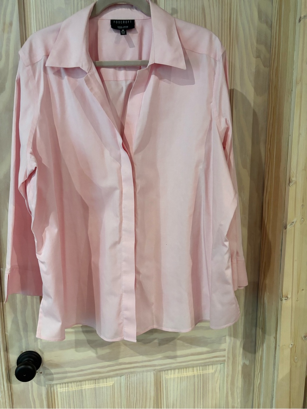 Foxcroft Pale Pink Button-Front Women's Shirt